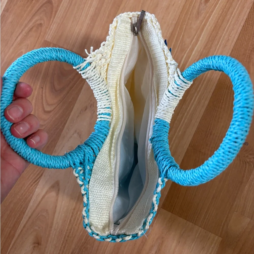 Woven Straw beach bag with Round Handle - Picture 5 of 8